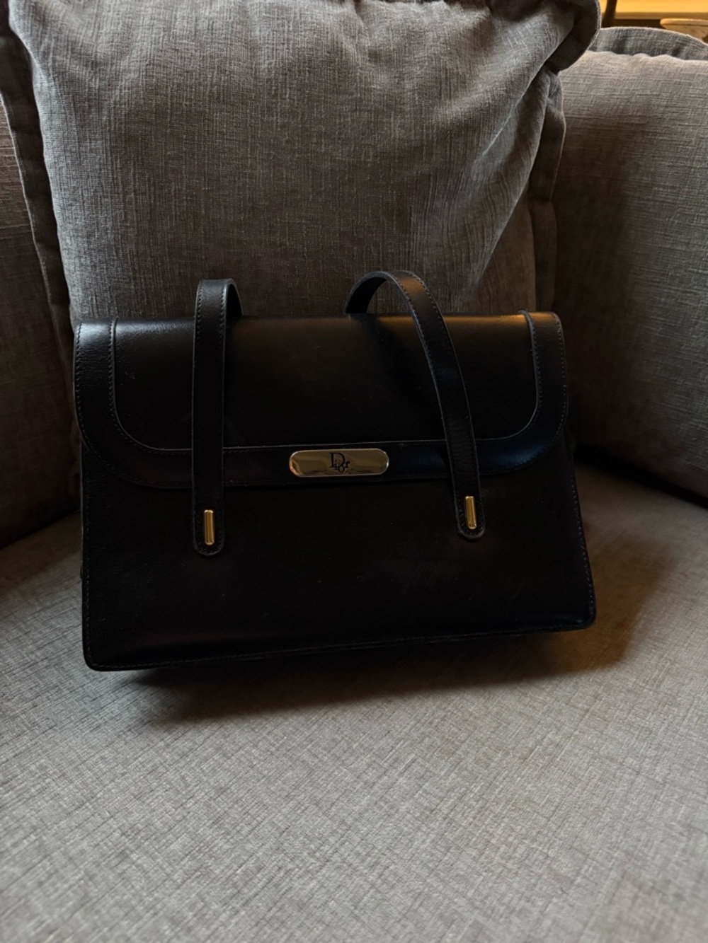 Dior Black Leather Shoulder Bag - Classic Structured Design